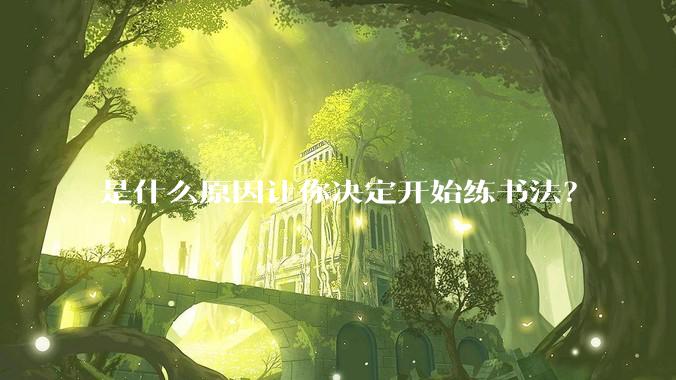 是什么原因让你决定开始练书法？