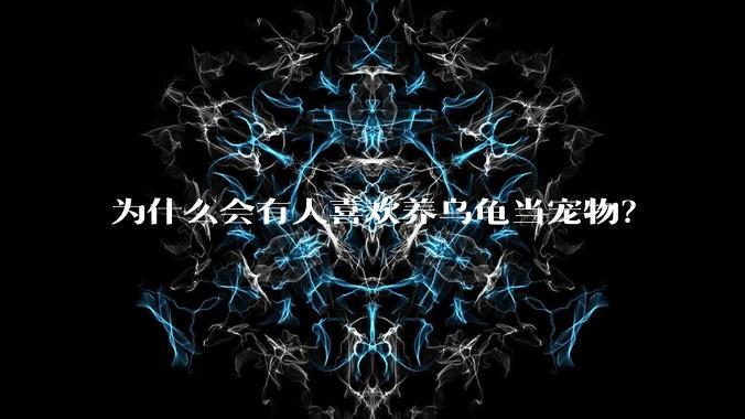 为什么会有人喜欢养乌龟当宠物?