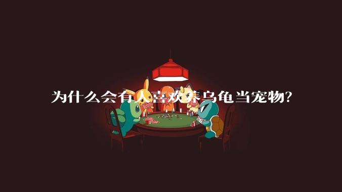 为什么会有人喜欢养乌龟当宠物?