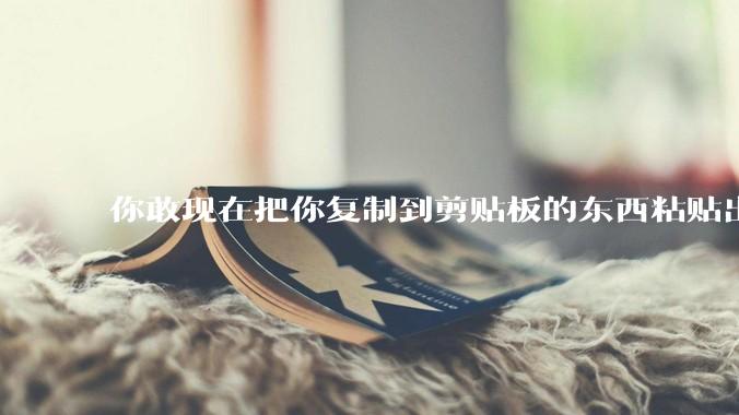 你敢现在把你复制到剪贴板的东西粘贴出来吗?