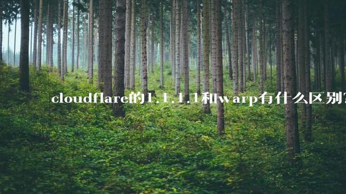 cloudflare的1.1.1.1和warp有什么区别?