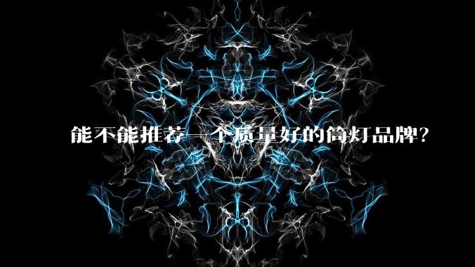 能不能推荐一个质量好的筒灯品牌？