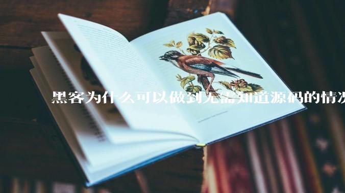 黑客为什么可以做到无需知道源码的情况下找出系统漏洞?
