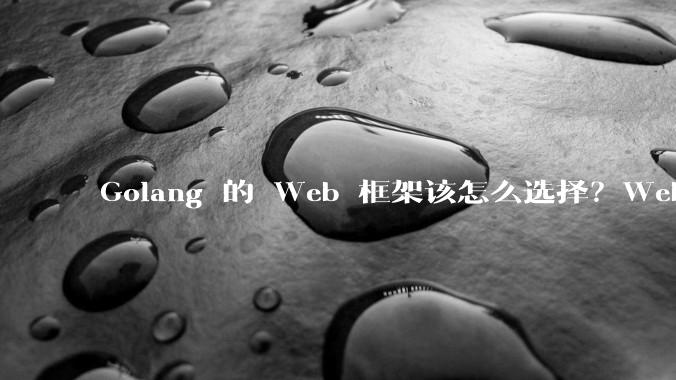 Golang 的 Web 框架该怎么选择?Web 开发又该怎样学?