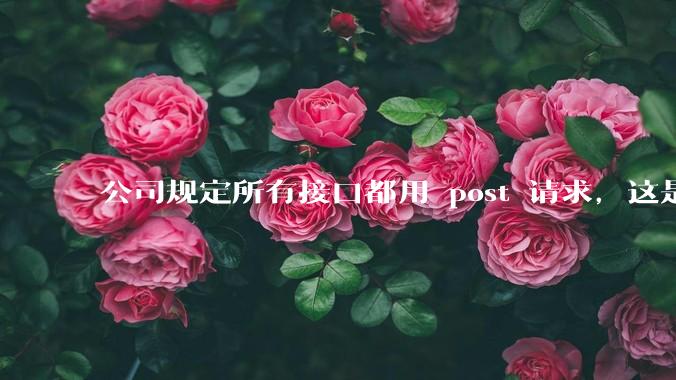 公司规定所有接口都用 post 请求，这是为什么？